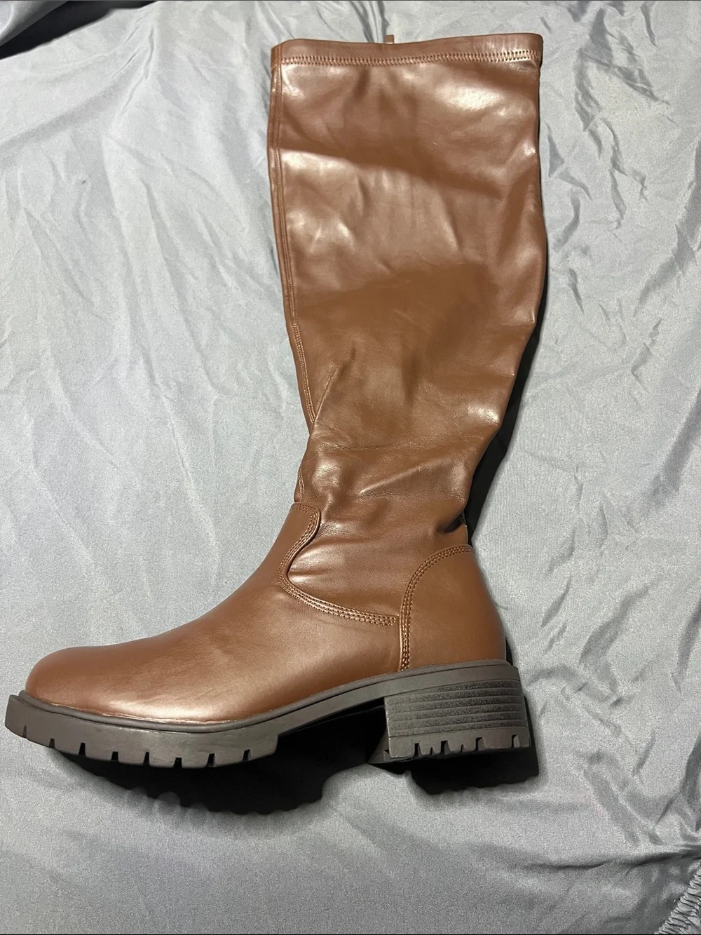 Luoika Chestnut Brown Women's Mid Thigh-High Slouchy Riding Boots